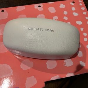 Michael Kors white eyeglass case